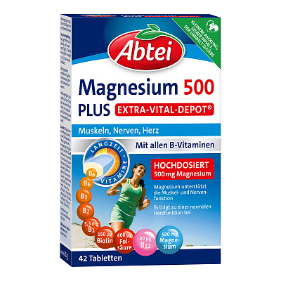 Abtei Magnesium (магний) 500 Plus, таблетки, 42 шт