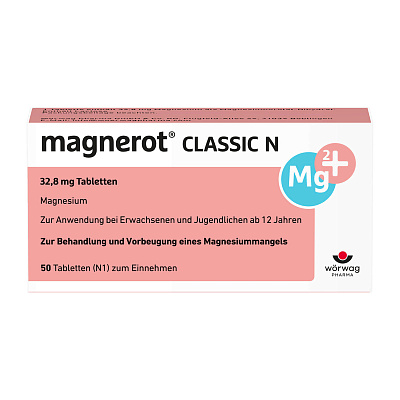 Magnerot Classic N, магний, таблетки, 50 шт
