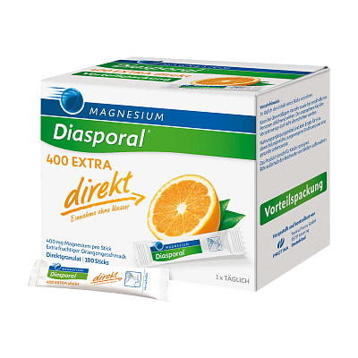 Diasporal Magnesium 400 Extra Direkt, магний, гранулы, 100 шт