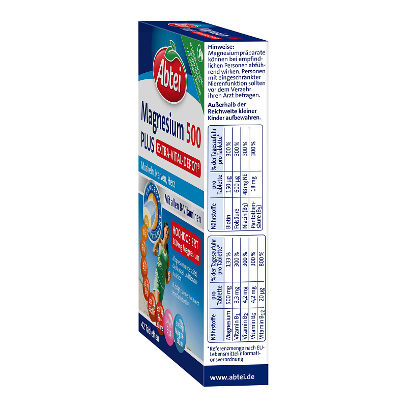 Abtei Magnesium (магний) 500 Plus, таблетки, 42 шт