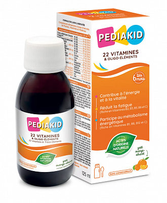 PEDIAKID 22 Vitamine, мультивитаминный комплекс для детей, сироп, 125 мл