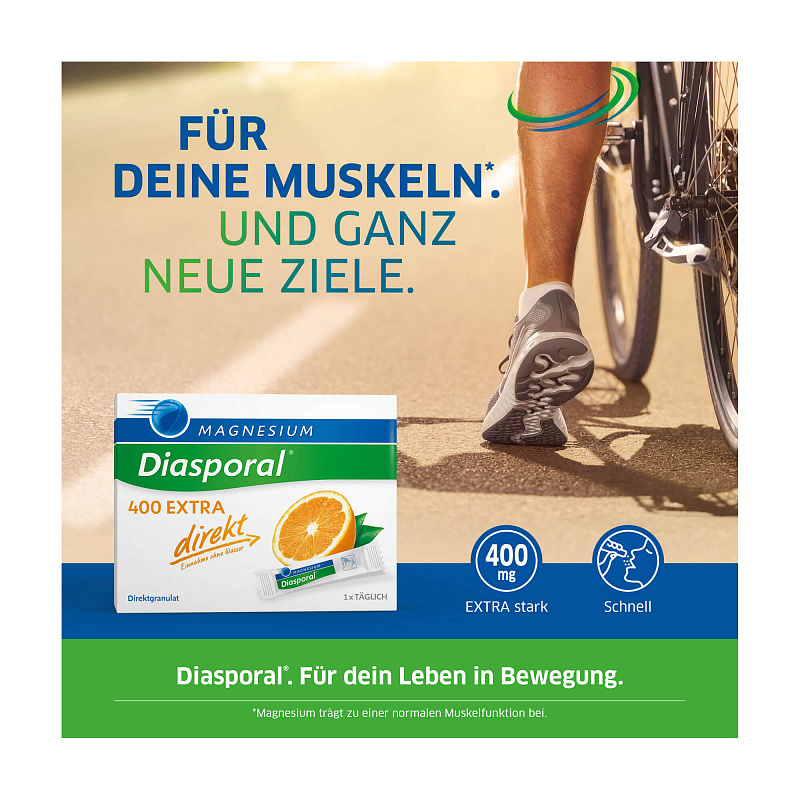Diasporal Magnesium 400 Extra Direkt, магний, гранулы, 100 шт
