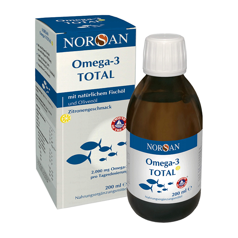 Norsan Omega-3 Total, рыбий жир и витамин D3, сироп, 200 мл