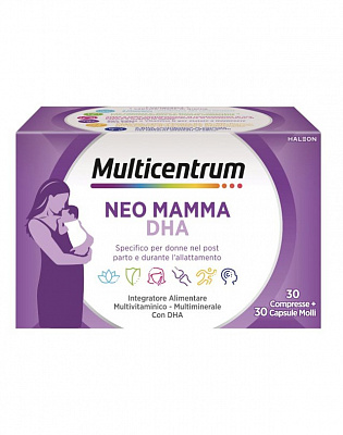 Multicentrum Neo Mamma DHA, мультивитамины для женщин, капсулы и таблетки, 30+30 шт