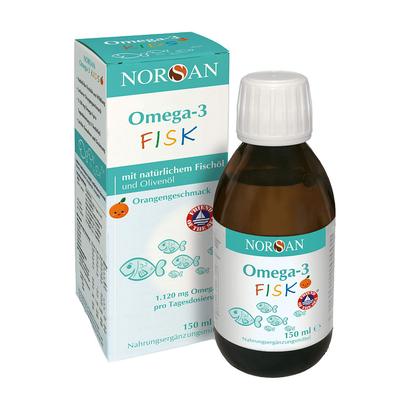 Norsan Omega-3, рыбий жир для детей, сироп, 150 мл