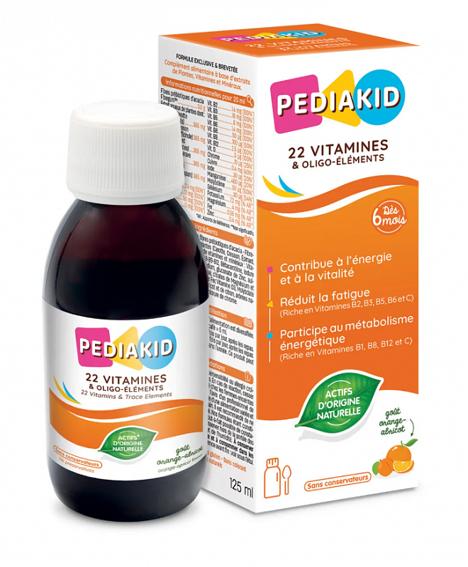 PEDIAKID 22 Vitamine, мультивитаминный комплекс для детей, сироп, 125 мл