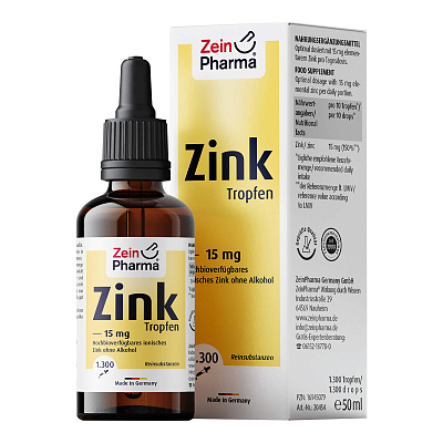 ZeinPharma, цинк, 15 mg, капли, 50 мл